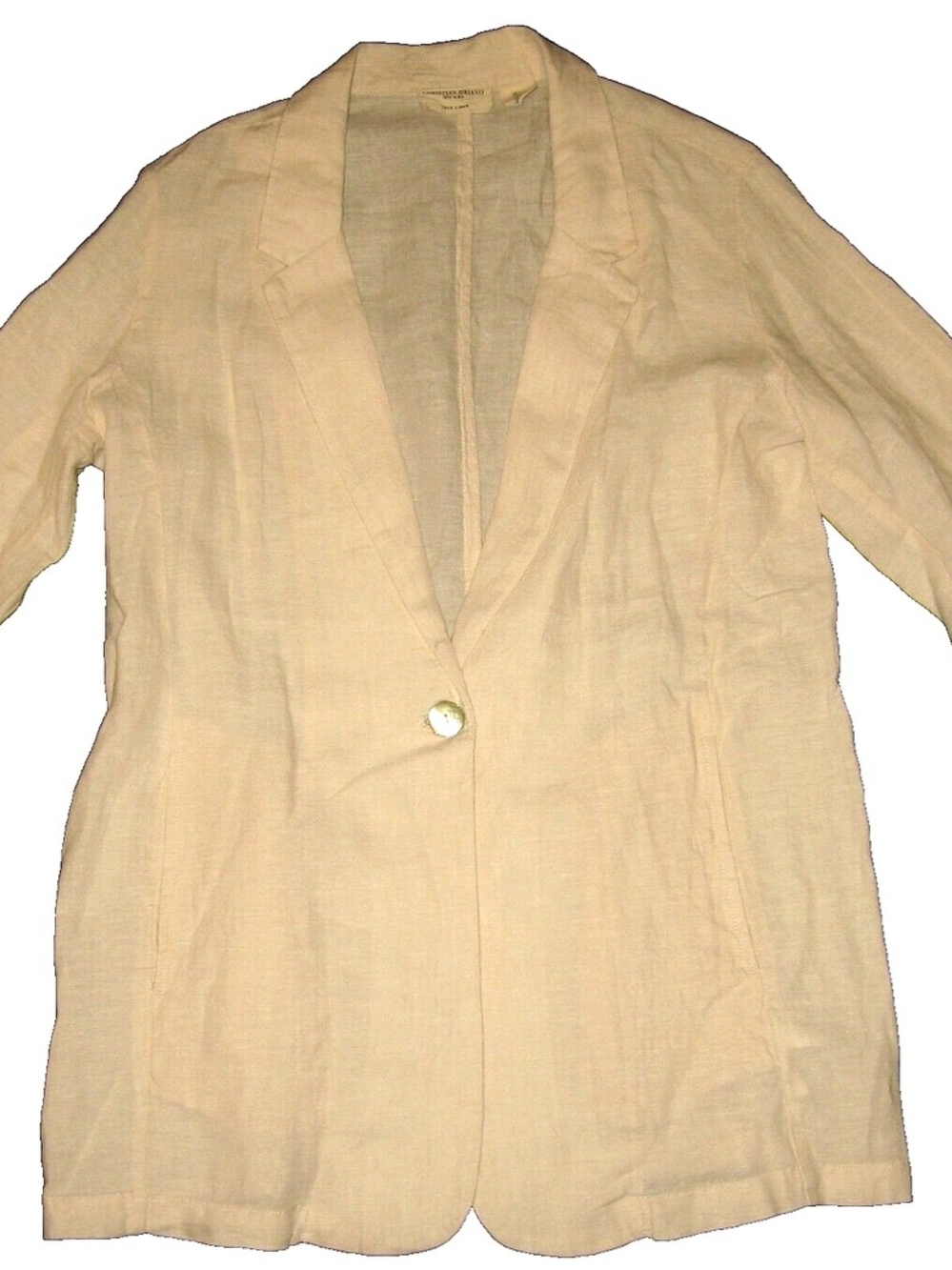 Christian Siriano Beige 100% Linen Blazer - Picture 4 of 4